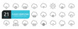 © Bradericon - Set of line icons related to cloud computing, server, hosting. Outline icons collection. Editable stroke. Vector illustration