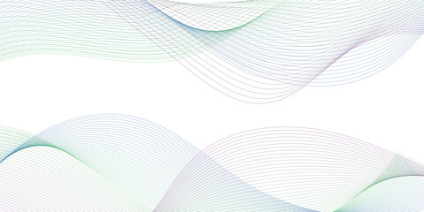 Wall Mural - abstract modern colorful wavy stylized blend liens and technology lines on white background. blendin