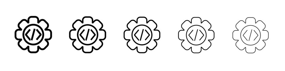 Web Development Icon Single vector thin outline style sign