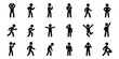 © creatix - Stickman avatar set in multiple standing and expressive postures with minimal black silhouette