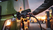 © Oleksandr - Fueling up a vibrant green commercial truck at a sunlit station, emphasizing sustainable transportation and logistics at dusk, highlighting eco-friendly solutions.