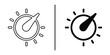 © Vectorzone - Control Icon Illustration: A minimalist black and white illustration of a control knob with varying levels, perfect for representing adjustment, settings, or volume.