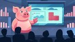 © Natjeeta Phromchat - Playful Pig Presenting Financial Data