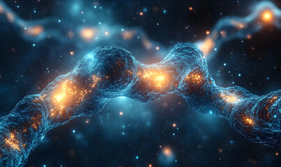 Wall Mural - celestial nebula structure glowing with inner light