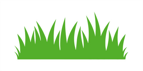 Lush green grass border vector art on transparent background for web and graphic design