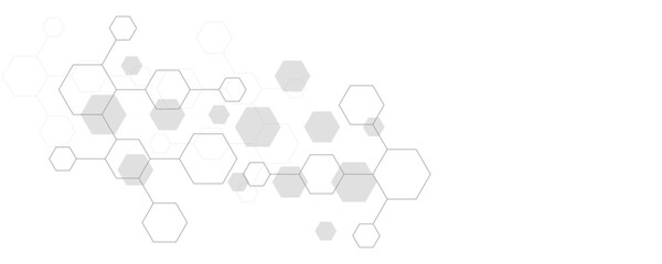 Wall Mural - futuristic molecule structure abstract hexagonal network background design for technology and medica