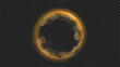 © RDVector - Gold shield sphere with 3D honeycomb protect effect. Tech glowing energy dome and light. Abstract geometric ball for digital security force field. Cyber concept for AI interfaces or neon HUD designs.
