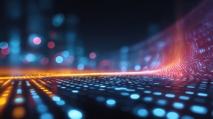 Wall Mural - abstract image featuring colorful lights and patterns, creating a dynamic, vibrant atmosphere.