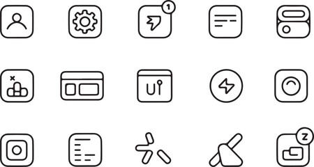 Modern UI Icons Clean Line Art for App and Web Design