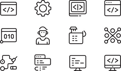 Coding Icons Web Development, Programming, and Software Engineering Symbols