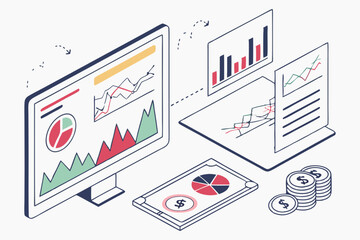 Creative Corporate Finance Consulting Background With Abst (1) Illustration
