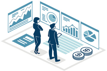 Creative Corporate Finance Consulting Background With Abst Illustration