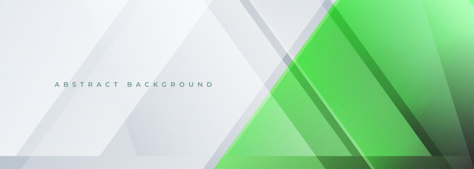 Wall Mural - white and green modern abstract wide banner with geometric shapes. vector illustration light green a