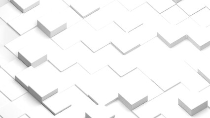 Wall Mural - white square pattern background,science and technology concept,3d rendering