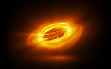 Wall Mural - glow swirl light effect. circular lens flare. abstract rotational lines. power energy element. lumin