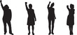 © Curto - Vector; silhouette of a group of woman standing and fist up