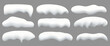 © Liza - Set of white snow caps on a transparent background. Realistic snow caps, drifts, snowball, icicles and snow piles. Winter elements for your creative design. Vector illustration. Eps 10