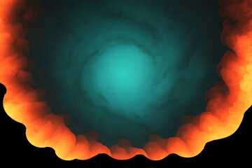 Canvas Print - Abstract Grainy Gradient Background: Teal and Orange Swirling Texture
