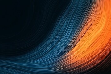 Wall Mural - abstract grainy background: blue and orange gradient wave texture.