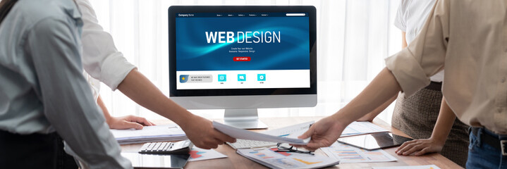 Wall Mural - website design software provide brisk template for online retail business and e-commerce