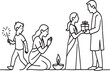 ©  VectorStock - Family Celebrating Diwali with Diya and Gift