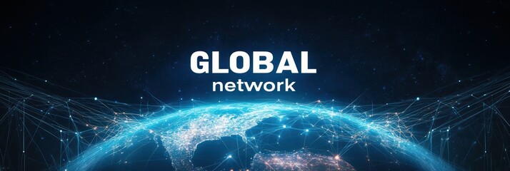 Wall Mural - illustration of a global network representing interconnected communication systems