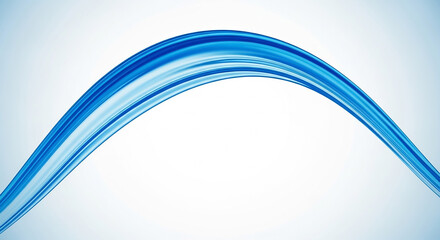 Wall Mural - Blue abstract wave flowing on white background