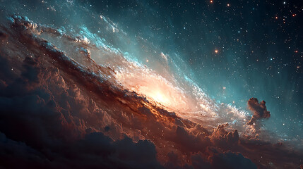 Wall Mural - Cosmic symphony of stars and clouds a majestic display of celestial beauty and wonder