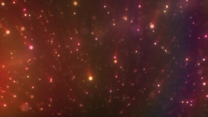 Wall Mural - abstract composition of sparkling red and orange light particles with dreamy bokeh effect, creating 