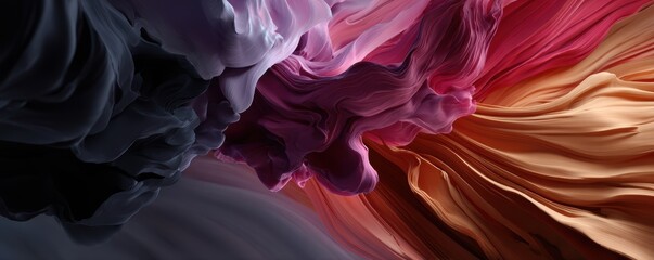 Wall Mural - flowing abstract waves of colorful curves and textures in dynamic motion