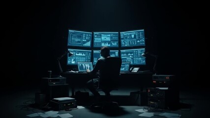 Hacker at Work: Monitoring Data on Multiple Screens in a Dark Room