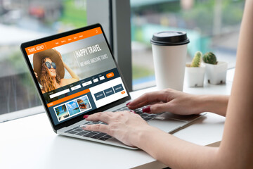 Wall Mural - online travel agency website for modish search and travel planning offers deal and package for fligh
