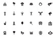 © Authay - Circus and carnival glyph icon set. Entertainment and funfair symbols