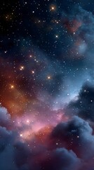 Wall Mural - beautiful cosmic background filled with stars and clouds in deep space during the night