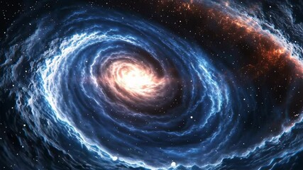 Wall Mural - exploring the beauty of a distant galaxy with swirling stars and vibrant nebulae