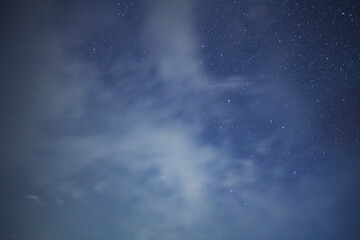Canvas Print - beautiful night sky background, with long exposure clouds, starry sky.