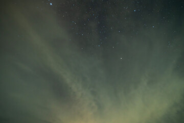 Canvas Print - beautiful night sky background, with long exposure clouds, starry sky