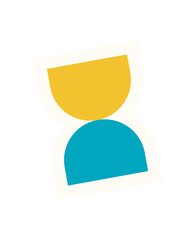 Wall Mural - Brutalist abstract shape sticker. Bold geometric figure in flat form. Unique icon, contemporary element, and modern design, ideal for graphic projects and artistic illustrations.