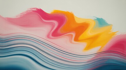 Canvas Print - vibrant abstract paint strokes flowing across canvas background blue