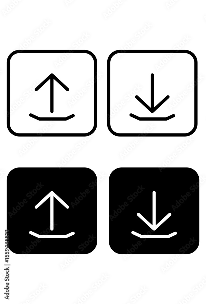 Upload Icon Moving Upload and download icons: indicating data transfer direction. Arrows ...