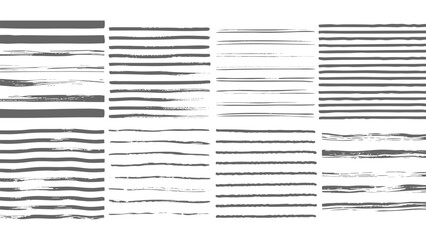 Grunge and Minimal Hand-Drawn Straight Line Set