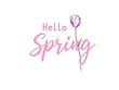 © GreenLand - Simple tulip design with Hello Spring text. Ideal for banners, promotions, and seasonal social media visuals