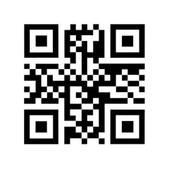 a scannable qr code provides information isolated on transparent background