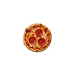 © Shehroz - Freshly baked pepperoni pizza with melted cheese is isolated against a transparent background, perfect for food and restaurant themes.