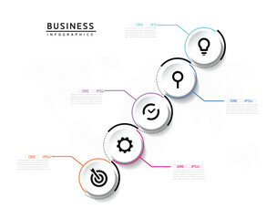 Wall Mural - vector business presentation connecting steps infographic template