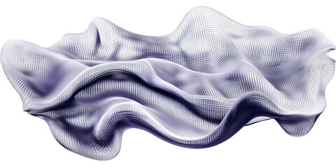 Floating Wave Grid in Motion Isolated on Transparent Background