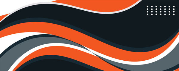 Wall Mural - Vector orange line background curve element with white space for text and message design, overlapping layers, vector
