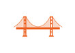 © Madiha - An orange golden gate bridge illustration on a white background in a simple flat design style
