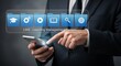 © Ngoc - Businessman Using LMS Learning Management System with Folder