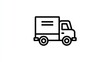 © Gibster - Delivery truck. Delivery truck icon in simple black line art style.